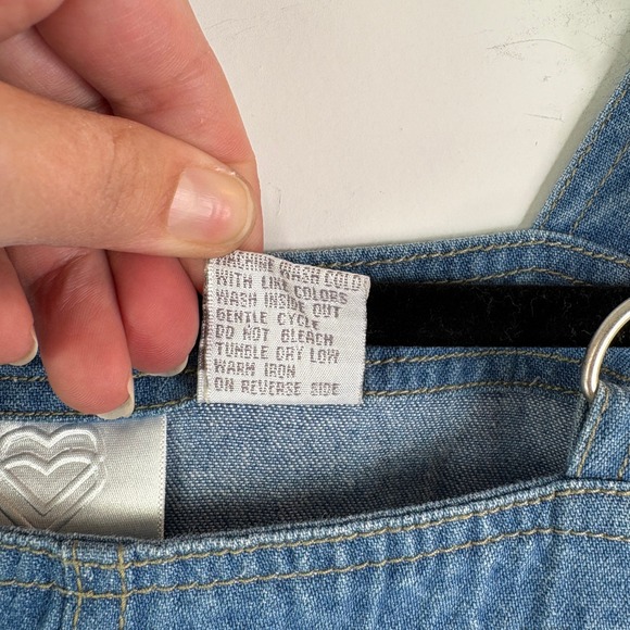 Vintage Christopher & Banks Denim Moose Cabin Moon Trees Overall Dress Size 8 - Picture 9 of 12